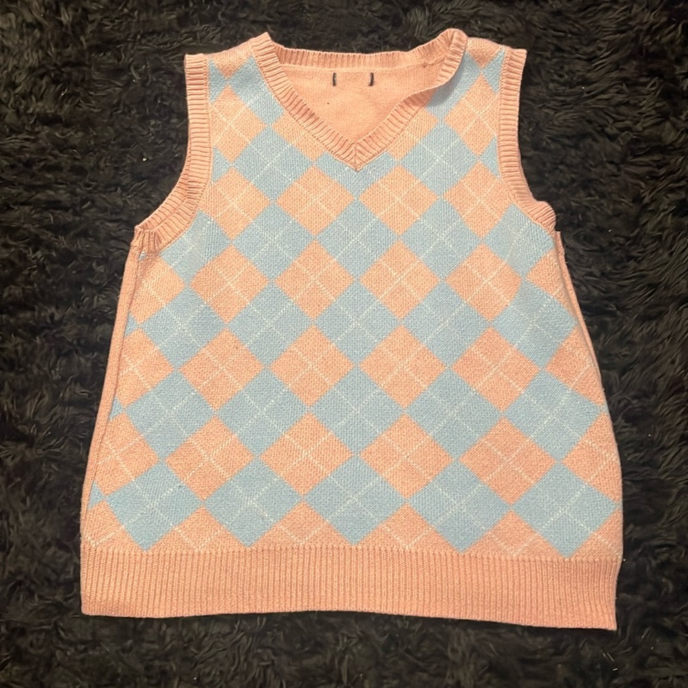 Target Pink And Blue Argyle Vest